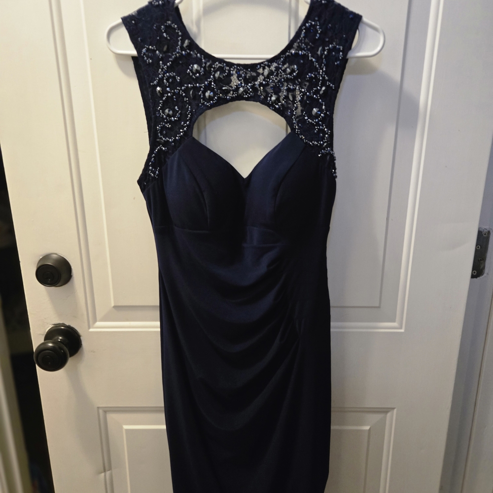 Cache Midnight Blue Backless Dress